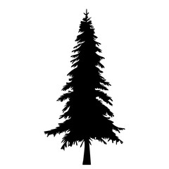 silhouette christmas tree design vector