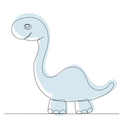 dinosaur continuous line drawing, vector sketch