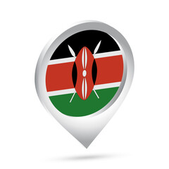 Kenya flag 3d pin icon