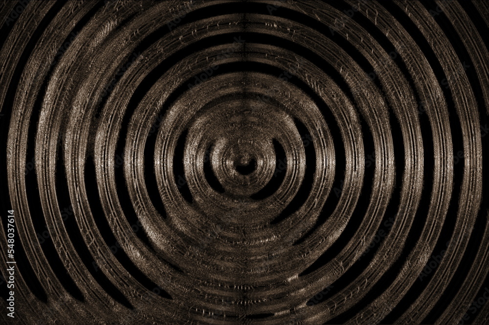 Poster cool wooden background. black and bronze spiral. abstract neon dark background. backgrounds with fut