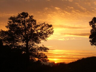 sunset in the mountains
