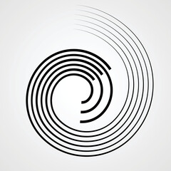 Wave stripes . Abstract speed lines . Linear logo for your design . Surfing icon .Vector