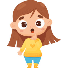 Surprised girl.  character emotion