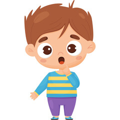 Surprised boy. Male character emotion