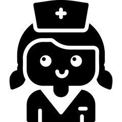 Nurse female professional career avatar profile glyph solid icon