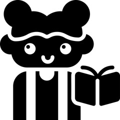 Fototapeta premium Student female professional career avatar profile glyph solid icon