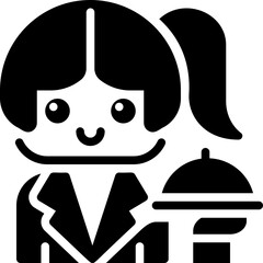 Obraz na płótnie Canvas Waitress female professional career avatar profile glyph solid icon