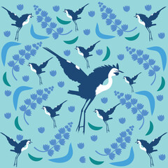 Nature pattern-with-birds 3. This is an eps file.