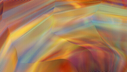 Colorful rainbow metal lines - high tech digital background - abstract 3D illustration