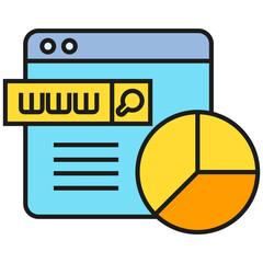 web seo and pie chart icon