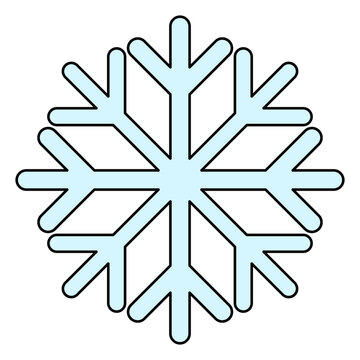 Cartoon snowflake icon. Freeze symbol. Vector illustration isolated on white background.