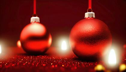 Chrismas background, ornaments and christmas tree, 3d render