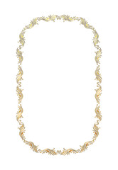 イラスト素材: アンティーク、ビンテージの長方形ゴールドメタリックのフレーム。金色の飾り罫オーナメント