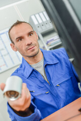 Fototapeta premium make worker is in office