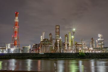Naklejka premium 四日市工場夜景