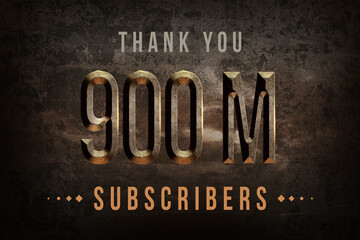 Fototapeta premium 900 Million subscribers celebration greeting banner with Historical Design