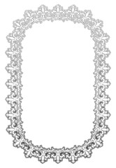 イラスト素材: アンティーク、ビンテージの長方形シルバーメタリックのフレーム。銀色の飾り罫オーナメント