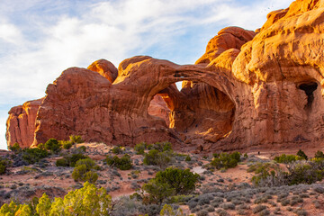 Dual Arches at Arches National Park, Moab, Utah, USA