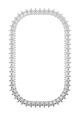 イラスト素材: アンティーク、ビンテージの長方形シルバーメタリックのフレーム。銀色の飾り罫オーナメント