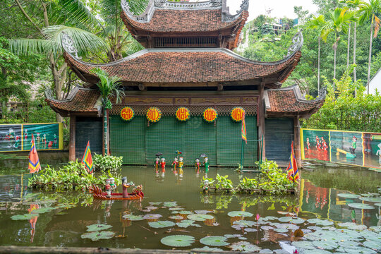 Vietnam, Hanoi, Water Puppet Show In Public Garden.