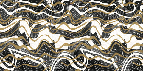 Vintage wavy lines. Seamless pattern - 548044095