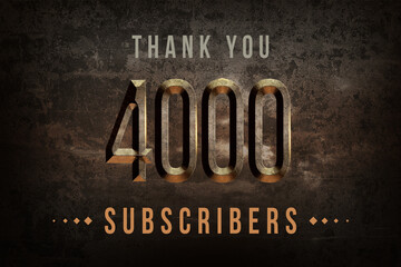 4000 subscribers celebration greeting banner with Historical Design