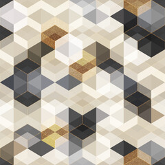 Tech geometric pattern with gold frame