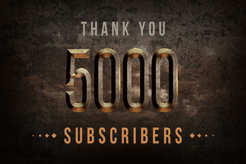 5000 subscribers celebration greeting banner with Historical Design
