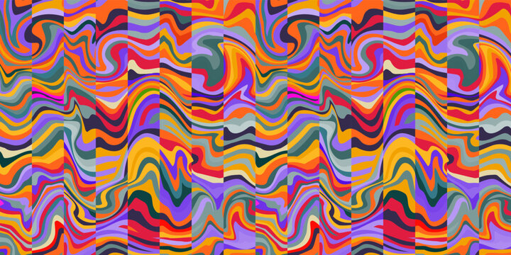 Psychedelic wavy seamless pattern