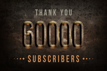 Fototapeta premium 60000 subscribers celebration greeting banner with Historical Design