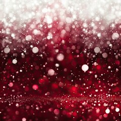 Abstract christmas background with red and white glitter blur. Modern defocused bokeh wallpaper for xmas. 