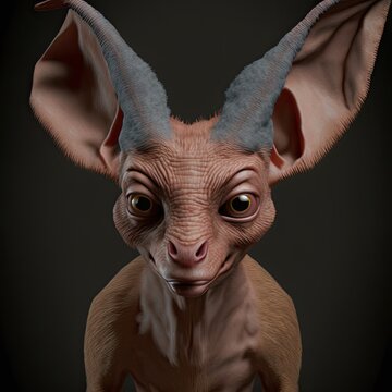 The Chupacabra. 3d render of mythical evil creature isolated on black background.