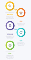 Vertical infographic design with icons and 5 options or steps. Thin line. Infographics business concept. Can be used for info graphics, flow charts, presentations, mobile web sites, printed materials.