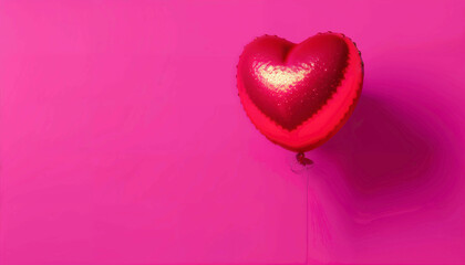 Beautiful lonely valentine red heart ballon