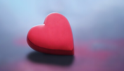 Fototapeta premium Beautiful lonely valentine red heart