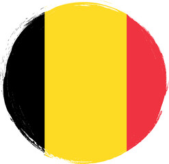 Fototapeta premium Flag of Belgium, print with grunge texture