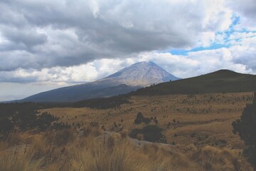 volcano in the clouds