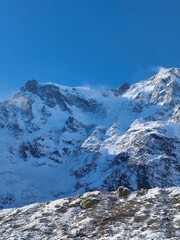 snow covered mountains 