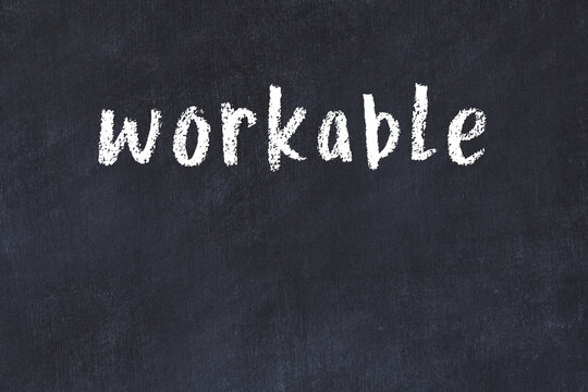 Black chalkboard with inscription workable on in