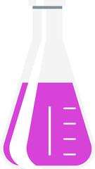 Chemistry flask semi flat color raster object. Full sized item on white. Measuring chemicals. Laboratory equipment simple cartoon style illustration for web graphic design and animation