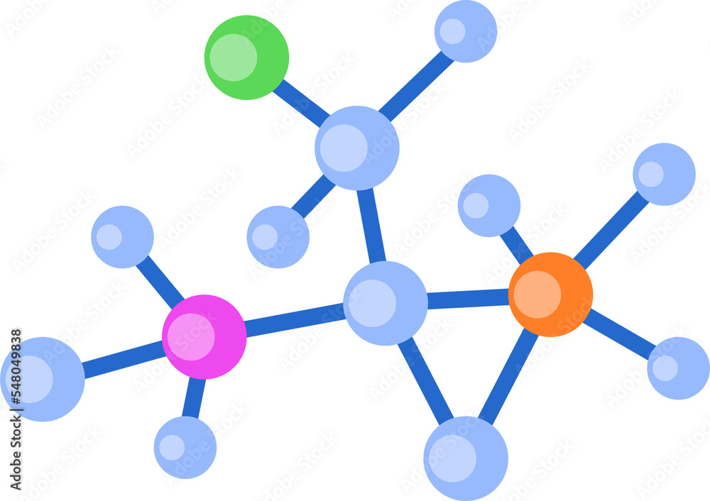 Poster molecules connection semi flat color raster object. full sized item on white. covalent bonds. chemic