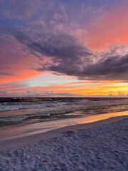 Colorful Florida Emerald Coast beach sunset 