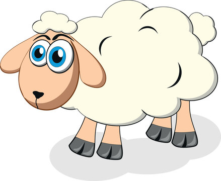 Illustrazione di una clipart che rappresenta una pecora. Cartoon logo