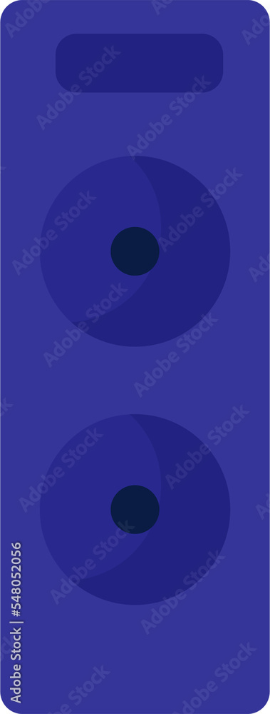 Poster speaker for music semi flat color raster object. full sized item on white. increasing sound quality 