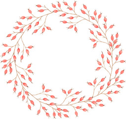 Watercolor Christmas Wreaths - PNG transparent winter frame, garland, banner, isolated, snowball, bunny, decoration, nursery illustration