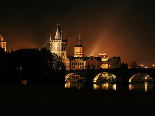 charles bridge at night