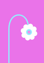 vector illustration of flower, pink background