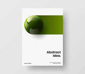 Colorful flyer vector design template. Vivid realistic spheres pamphlet concept.