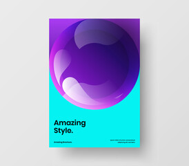 Modern 3D spheres corporate brochure illustration. Clean handbill vector design template.