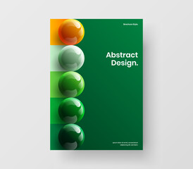 Modern realistic balls company brochure illustration. Abstract banner design vector concept.